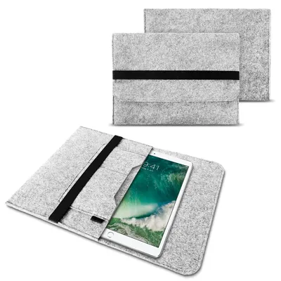 Produktbild von Apple iPad 4 3 2 iPad Air 2 Pro 2017 Pro 10.5 Filz Tasche Hülle Schutzhülle CaseFarben:Hell Grau