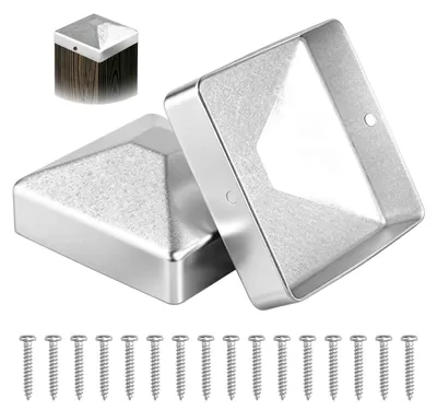 Zdjęcie produktu dla Metalowe nakładki na słupki ogrodzeniowe, kwadratowe, 9 x 9 cm, zestaw 8 sztuk