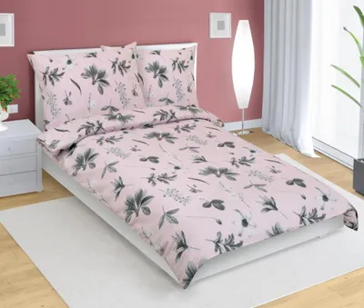 Obrázek produktu pro Krepové povlečení - Šedá,růžová - 140x200, 70x90