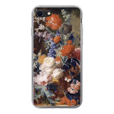Produktbild von MuchoWow® Handyhülle Schutzhülle Hülle für iPhone SE 2020 Stilleben mit Blumen - Malerei - Alte Meister Silikon Softcase Handy Hülle - Kartenbesitzer