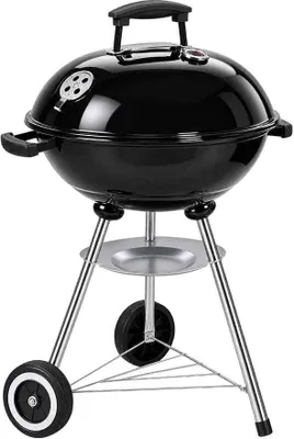 Produktbild von Kugelgrill mit Deckel, Holzkohlegrill Schwarz, Ø 41,5 cm, BBQ Gartengrill für Terrasse und Garten