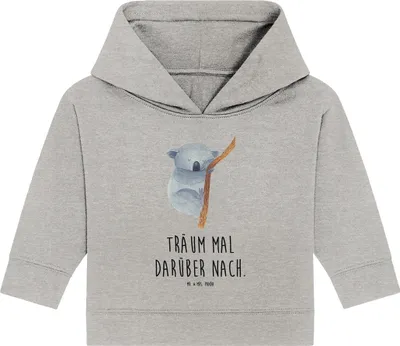 Produktbild von Mr. & Mrs. Panda Organic Baby Hoodie Koalabär 24. - 36. Monat - Heather Grey - Geschenk, Traum, Traumland, Kapuzenshirt, Träumen, Bär, Koala, Lustige Sprüche