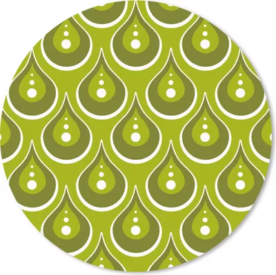 Produktbild von MuchoWow® Mauspad Mousepad Muster - Retro - Regen - Tropfen - Grün 20x20 cm - Mousepads - Maus Mat - Pad - Mausunterlage - Schreibtischmatte