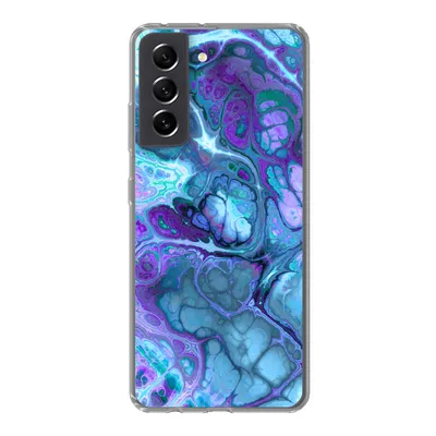 Produktbild von MuchoWow® Handyhülle Schutzhülle Hülle für Samsung Galaxy S21 FE Kunst - Golf - Blau - Psychedelisch Silikon Softcase Handy Hülle - Mobiltelefonhülle