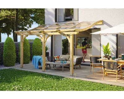 Produktbild von Terrassenüberdachung SKAN HOLZ Venezia 434x389 cm natur