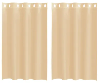 Produktbild von vidaXL Voile Vorhänge mit Ösen 2 Stk. Sandfarbe