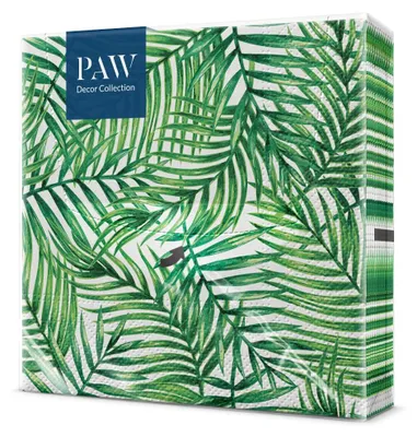 Image de 20 serviettes Tropical Leaves - Feuilles de palmier vertes 33 x 33 cm