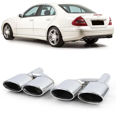 Für Mercedes W204 W211 W164 W166 W221 R230 C209 Auspuff Endrohre Sport Optik in der Farbe von Carparts-Online GmbH
