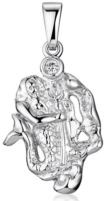 Produktbild von MATERIA Wassermann Sternzeichen Anhänger Zirkonia für Kette Damen aus 925 Sterling Silber rhodiniert KA-474