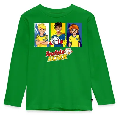 Produktbild von Spreadshirt Teufelskicker Moritz, Mehmet Und Catrina Kinder Premium Langarmshirt, 98/104 (2 Jahre), Grün