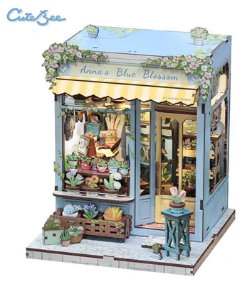 Produktbild von Baukasten Cutebee Anna's Blue Blossom CWGC211 Holz 16 x 16 x 20 cm