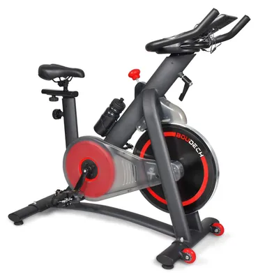 Image de BOUDECH - Vélo d'entraînement EDGE 1600 avec résistance magnétique de 16 kg. Affichage LCD et moniteur de fréquence cardiaque.