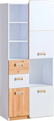 Image de Étagère à portes et tiroirs CEDAR - chêne nash / blanc