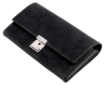 Produktbild von Kellnerbörse, Kellner Portemonnaie aus Echt Leder/Hunter-Leder, Münzbörse mit 6 Scheinfächer und Münzfach, Geldbörse für Restaurant, Bar oder Service, ca. 18,5 x 9,5 cm, grau