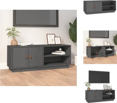 Produktbild von vidaXL TV-Schrank Grau 105x34x40 cm Massivholz Kiefer -  TV-Möbel
