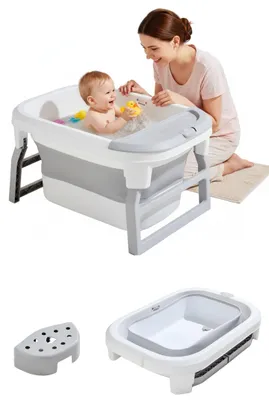 Produktbild von Faltbares Kinderbad für Duschen - Bad für Babys und Kinder (Grau)
