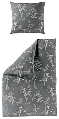 Produktbild von BIERBAUM Bettwäsche Mako-Satin BL 155x220 cm grau Bettbezug Bettzeug