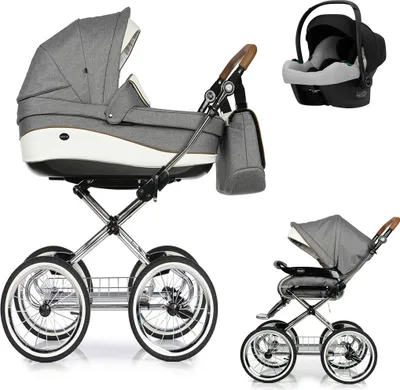 Produktbild von Emma Classic 4 in 1 inkl. Sportsitz, Autositz und Zubehör in Farbe Grau-Creme (E-5) - erhältlich in 6 weiteren Farben