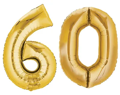 Produktbild von Folienballon, 80 cm, gold, Ziffer 60