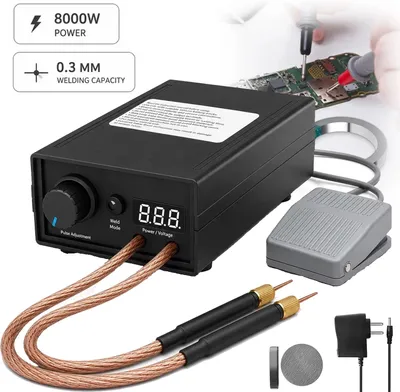 Produktbild von Handpunktschweißgerät - 8000 W - Einstellbarer Strom 0–1200 A - Für 18650-Akkus - Schweißdicke bis 0,3 mm -