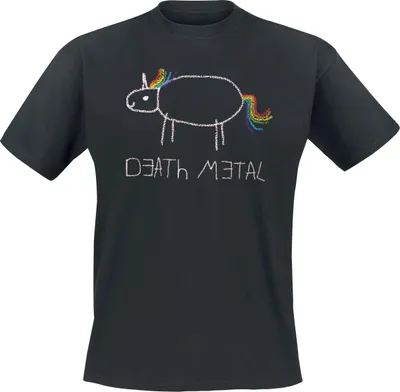 Produktbild von Death Metal Unicorn T-Shirt Uni TitelLogo schwarz XL