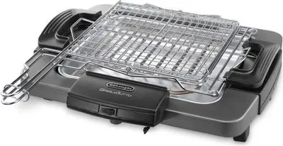 Immagine prodotto di Griglia elettrica DELONGHI BQ60.X, doppia griglia, 1900 W, piastra in alluminio rimovibile, 2 impostazioni di altezza