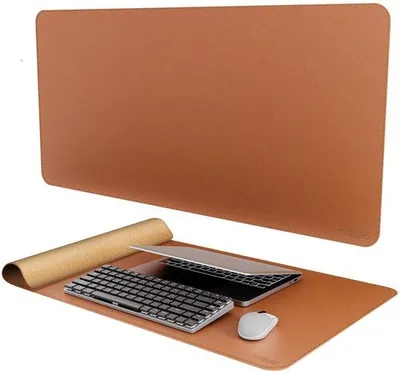 Productafbeelding van Extra grote bureaumat 100 x 50 cm Kunstlederen gamingmuismat XXXL, duurzame dubbelzijdige bureauonderlegger voor toetsenbord en computer