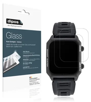 Produktbild von 2x Schutzfolie für Watchmark Kardiowatch FOCUS matt - Anti-Shock 9H Folie dipos Glass Kunststoffglas