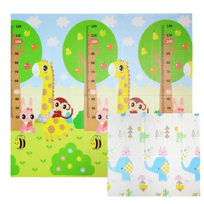 Produktbild von CCLIFE Krabbelmatte Spielmatte Baby Schadstofffrei Faltbar Spielunterlage Wasserdicht, Color:Elefant & Giraffe