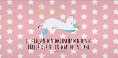 Produktbild von Mr. & Mrs. Panda kleines Handtuch Einhorn Sternenhimmel - Rot Pastell - Geschenk, 50x100, Sterne, Flauschtuch, Einhörner, Unicorn, 100x50, Händehandtuch, Verrückt