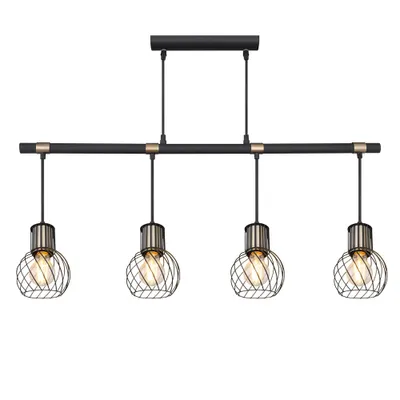 Produktbild von Hängeleuchte, Gitter Design, 4 Flammig, gold, L 87 cm
