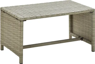 Productafbeelding van Salontafel "Pfaffroda" van PE-rattan, kleur beige. Afmetingen (L/B/H): 70x40x38 cm