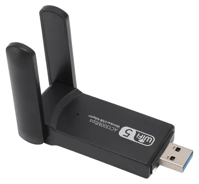 Obrázek produktu pro USB 3.0 WiFi adaptér 2,4 GHz / 5 GHz s duální anténou 5 dBi – dvoupásmový síťový adaptér pro Windows 11, Windows 10, OS X a Linux