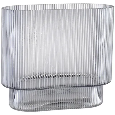 Image de Vase en verre, noir, texturé, de 18 cm de hauteur, pour fleurs