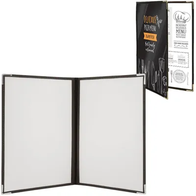 Image de Chemise pour menus Securit CRYSTAL A4 pour 4 feuilles 3 pièces