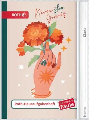 Produktbild von ROTH Hausaufgabenheft - Teens für clevere Faule, A5, 1 Woche 2 Seiten, Flowers