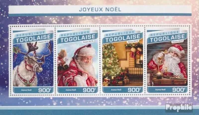 Produktbild von Briefmarken Togo 2016 Mi 7804-7807 Kleinbogen (kompl. Ausgabe) postfrisch Frohe Weihnachten
