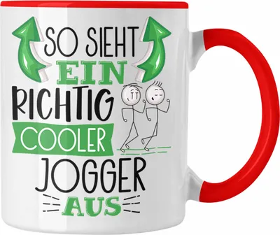 Produktbild von Trendation - So Sieht Ein Richtig Cooler Jogger Aus Geschenk Tasse Lustiger Spruch Geschenkidee (Rot)