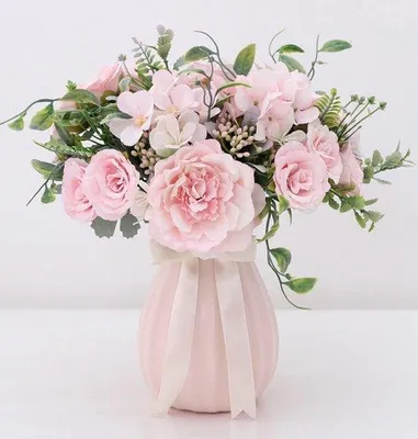 Produktbild von Unyqoos® Keramikvase – große rosa Deko‑Vase, handgefertigt, minimalistisch‑vintage für Blumen, Pampasgras, Hochzeitstisch, Büro & Schlafzimmer