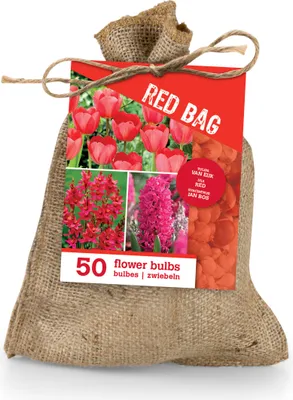 Produktbild von Rote Blumenzwiebeln 50 Stück The Red Bag Kollektion mit Hyazinthen-Duft im Jutebeutel