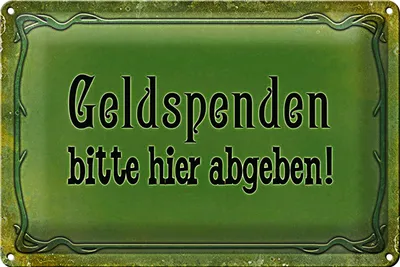 Produktbild von Blechschild Spruch 18x12cm Geldspenden bitte hier abgeben