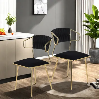 Immagine prodotto di UnboxG set di 2 sedie da pranzo, sedia da cucina, sedia da sala da pranzo, poltrona ergonomica, poltrona, sedia imbottita, seduta in ecopelle vintage, gambe in metallo