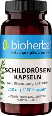 Produktbild von Bioherba Schilddrüsen Kapseln mit Blasentang Extrakt 250 mg 100 Stück