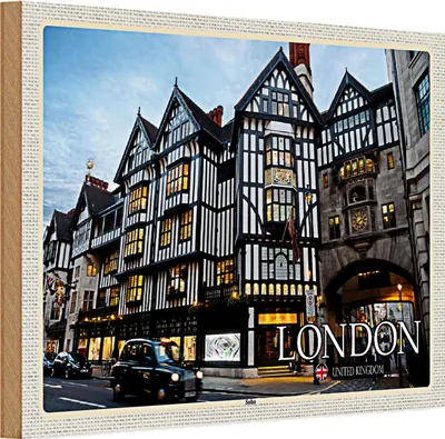 Produktbild von Holzschild Städte Soho London United Kingdom 30x20cm