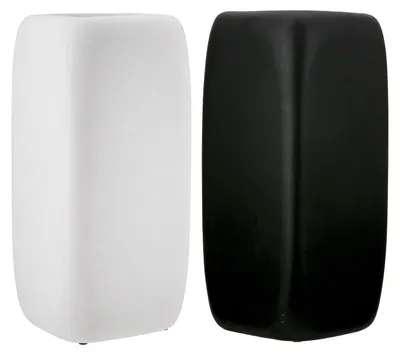 Immagine prodotto di Gilde Vase, "Quader", Vetroceramica, nero e bianco, lunghezza 17 cm, larghezza 17 cm, altezza 36 cm. Codice: 55425. Codice a barre: 4063387554258. Confezione da 2 pezzi (assortita)