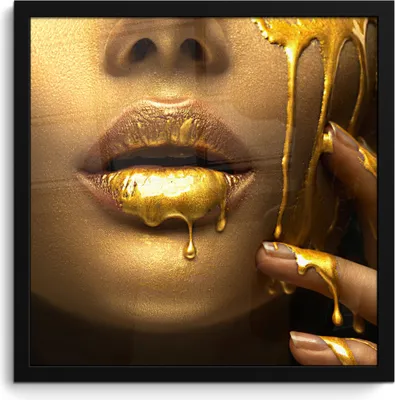 Produktbild von MuchoWow® MuchoWow® Gerahmtes Poster Frau - Farbe - Gold 40x40 cm - Poster mit zchwarzem Bilderrahmen - Mit Rahmen - Wanddekoration Schlafzimmer