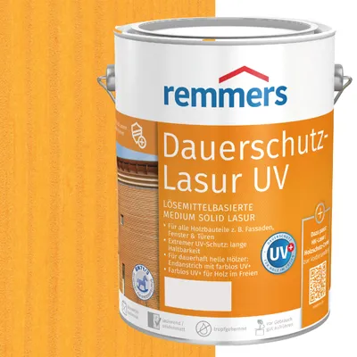 Produktbild von Remmers Dauerschutz-Lasur UV kiefer (RC-270) 0,75 l, Holzlasur