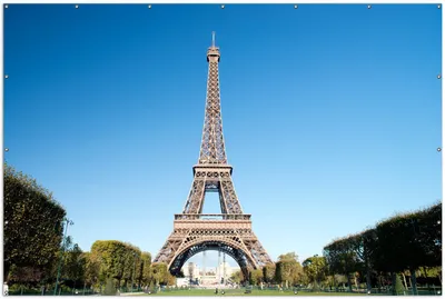Produktbild von Wallario XXL Outdoor-Poster für Garten oder Balkon, Motiv Pariser Eiffelturm, in ca. 300 x 200 cm