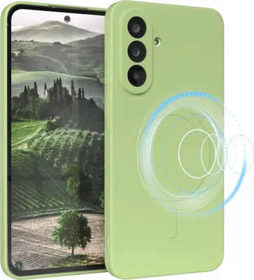 Produktbild von EAZY CASE - Silikonhülle magnetisch für Samsung Galaxy A56, Hülle Silikon, weich stoßfeste Magnet Handyhülle, Schutzhülle mit Kameraschutz, TPU Bumper in Grün