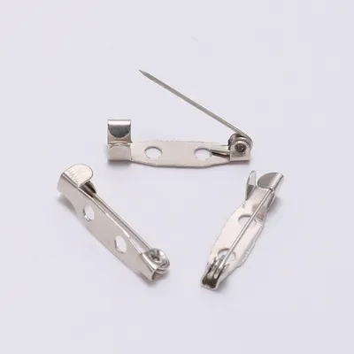 Produktbild von Broschennadeln - 15 mm Sicherheitsnadeln aus Metall - für DIY Schmuck und Kunsthandwerk - 100 Stück Silber